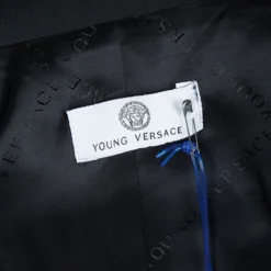 Young Versace Black Wool Pant Suit 8 Yrs For Kids -Versace Official Website luxury kids versace new boys clothing p69071 008