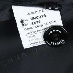 Young Versace Black Wool Pant Suit 8 Yrs For Kids -Versace Official Website luxury kids versace new boys clothing p69071 009