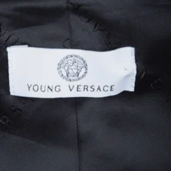 Young Versace Black Wool Pant Suit 6 Yrs For Kids -Versace Official Website luxury kids versace new boys clothing p71603 009