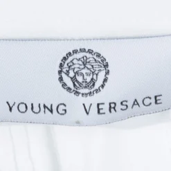 Young Versace White Pintucked Yoke Detail Button Front Shirt 6 Yrs For Kids -Versace Official Website luxury kids versace new boys clothing p71673 005