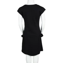 Young Versace Black Knit Medusa Logo Embellished Dress 8 Yrs For Kids -Versace Official Website luxury kids versace used girls clothing p102767 003