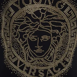 Young Versace Black Knit Medusa Logo Embellished Dress 8 Yrs For Kids -Versace Official Website luxury kids versace used girls clothing p102767 004