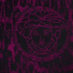 Versace Purple Striped Medusa Patterned Wool Scarf For Men -Versace Official Website luxury men versace new accessories p324954 1599972090 007
