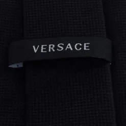 Versace Black Medusa Silk Jacquard Tie For Men -Versace Official Website luxury men versace new accessories p324966 005