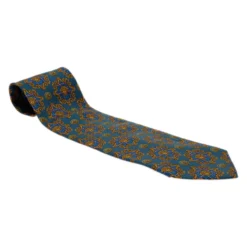 Gianni Versace Blue Silk Medusa Tie For Men
