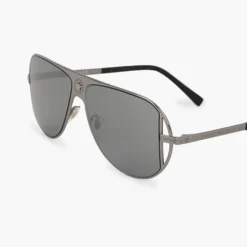 Versace Grey Logo Aviator Sunglasses For Men -Versace Official Website luxury men versace new accessories p549668 003