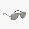 Versace Grey Logo Aviator Sunglasses For Men