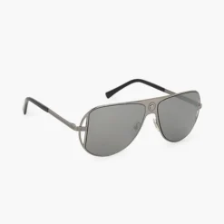 Versace Grey Logo Aviator Sunglasses For Men