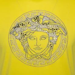 Versace Neon Yellow Cotton Jersey Embroidered Medusa Logo T-Shirt M For Men -Versace Official Website luxury men versace new clothes p279397 004