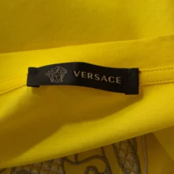 Versace Neon Yellow Cotton Jersey Embroidered Medusa Logo T-Shirt M For Men -Versace Official Website luxury men versace new clothes p279397 005
