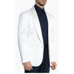 Versace White Tailored Fit Suit Jacket L (IT 50) For Men -Versace Official Website luxury men versace new clothes p545083 003