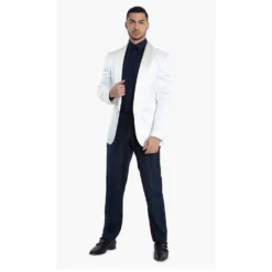 Versace White Tailored Fit Suit Jacket L (IT 50) For Men -Versace Official Website luxury men versace new clothes p545083 004
