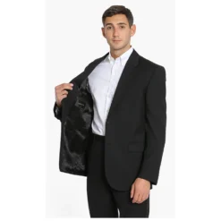Versace Black Solid Double Buttoned Suit 4XL (IT 58) For Men -Versace Official Website luxury men versace new clothes p545138 001