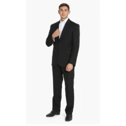 Versace Black Solid Double Buttoned Suit 4XL (IT 58) For Men