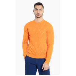 Versace Orange Versus Gianni Crew Neck Sweater XS (IT 44) For Men -Versace Official Website luxury men versace new clothes p545597 002
