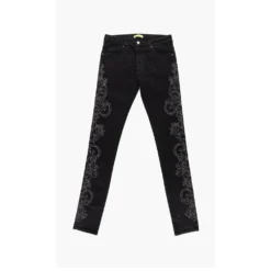 Versace Black Marty New Embroidered Denim Pants S (31) For Men