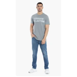 Versace Grey Logo Graphic Print T-Shirt L For Men -Versace Official Website luxury men versace new clothes p549321 001