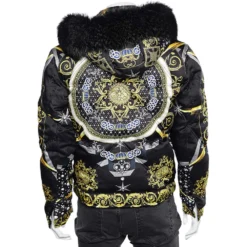 Versace Collection Multicolor Printed Fur Lined Hooded Jacket L For Men -Versace Official Website luxury men versace new clothes p566347 006