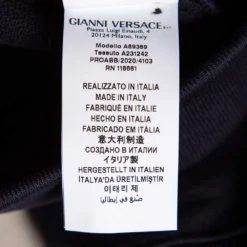 Versace Navy Blue Logo Embroidered Cotton Taylor Fit Sweatshirt L For Men -Versace Official Website luxury men versace new clothes p574493 008