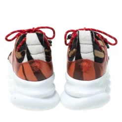 Versace Multicolour Leopard Print Calfhair And Rubber Chain Reaction Lace Up Sneakers Size 43 For Men -Versace Official Website luxury men versace new shoes p217415 005