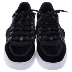 Versace Black Suede Leather And Rubber Medusa Lace Up Sneakers Size 42.5 For Men -Versace Official Website luxury men versace new shoes p242747 001