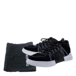 Versace Black Suede Leather And Rubber Medusa Lace Up Sneakers Size 42.5 For Men -Versace Official Website luxury men versace new shoes p242747 1572675649 010