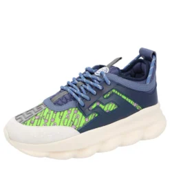 Versace Multicolor Chain Reaction Baroque Print Sneakers Size 42 For Men