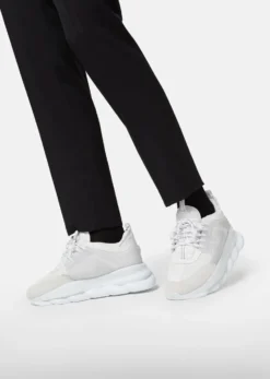 Versace White Chain Reaction Sneakers Size EU 40.5 For Men 8 Versace White Chain Reaction Sneakers Size EU 40.5 For Men -Versace Official Website luxury men versace new shoes p382658 022