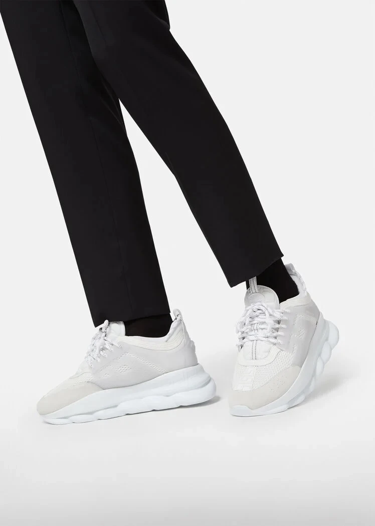 Versace White Chain Reaction Sneakers Size EU 40.5 For Men 3 Versace White Chain Reaction Sneakers Size EU 40.5 For Men - Image 3