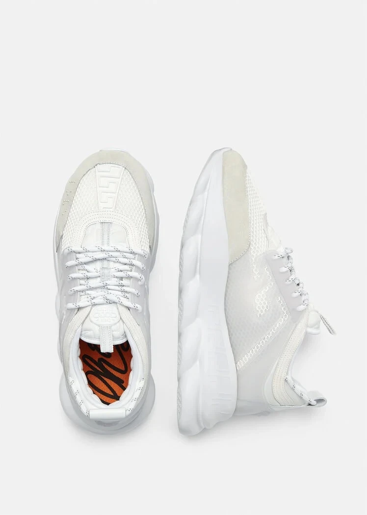 Versace White Chain Reaction Sneakers Size EU 40.5 For Men 2 Versace White Chain Reaction Sneakers Size EU 40.5 For Men - Image 2