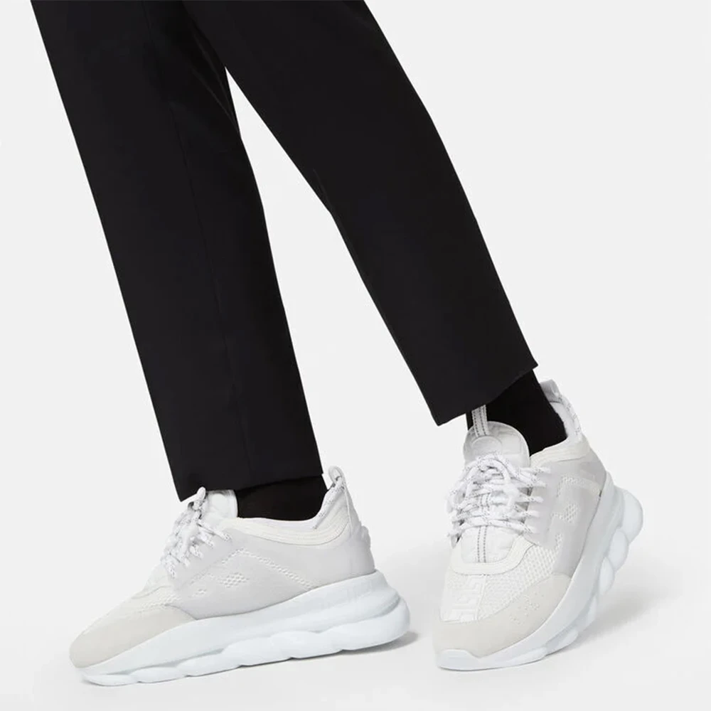 Versace White Chain Reaction Sneakers Size EU 41.5 For Men 4 Versace White Chain Reaction Sneakers Size EU 41.5 For Men - Image 4