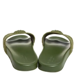 Versace Olive Green Rubber Medusa Slip On Sandal Size 45 For Men 12 Versace Olive Green Rubber Medusa Slip On Sandal Size 45 For Men -Versace Official Website luxury men versace new shoes p413271 002