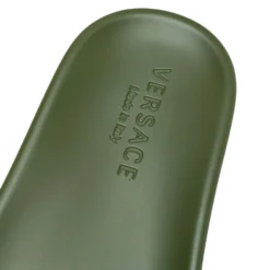 Versace Olive Green Rubber Medusa Slip On Sandal Size 45 For Men 14 Versace Olive Green Rubber Medusa Slip On Sandal Size 45 For Men -Versace Official Website luxury men versace new shoes p413271 003