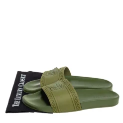 Versace Olive Green Rubber Medusa Slip On Sandal Size 45 For Men 15 Versace Olive Green Rubber Medusa Slip On Sandal Size 45 For Men -Versace Official Website luxury men versace new shoes p413271 008