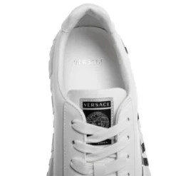 Versace White Leather Greca Lace Up Sneakers Size 44 For Men -Versace Official Website luxury men versace new shoes p533483 006