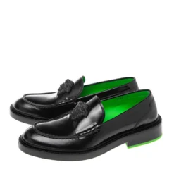 Versace Black Leather Slip On Medusa Loafers Size 40 For Men -Versace Official Website luxury men versace new shoes p537152 007