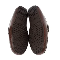 Versace Brown Snakeskin Leather Medusa Slip On Loafers Size 42 For Men -Versace Official Website luxury men versace new shoes p537370 003