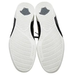 Versace Light Gold/Black Leather And Suede High Top Sneakers Size 45 For Men -Versace Official Website luxury men versace new shoes p603200 010