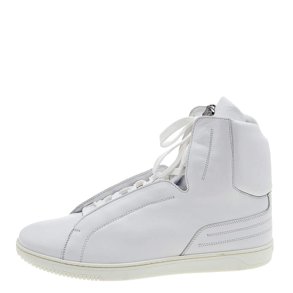 Versace White Leather Medusa High Top Sneakers Size 43 For Men 2 Versace White Leather Medusa High Top Sneakers Size 43 For Men - Image 2
