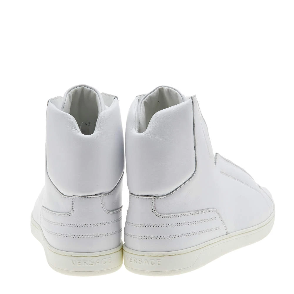 Versace White Leather Medusa High Top Sneakers Size 43 For Men 5 Versace White Leather Medusa High Top Sneakers Size 43 For Men - Image 5