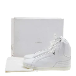 Versace White Leather Medusa High Top Sneakers Size 43 For Men 17 Versace White Leather Medusa High Top Sneakers Size 43 For Men -Versace Official Website luxury men versace new shoes p612884 007