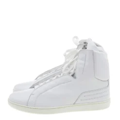 Versace White Leather Medusa High Top Sneakers Size 43 For Men 12 Versace White Leather Medusa High Top Sneakers Size 43 For Men -Versace Official Website luxury men versace new shoes p612884 010