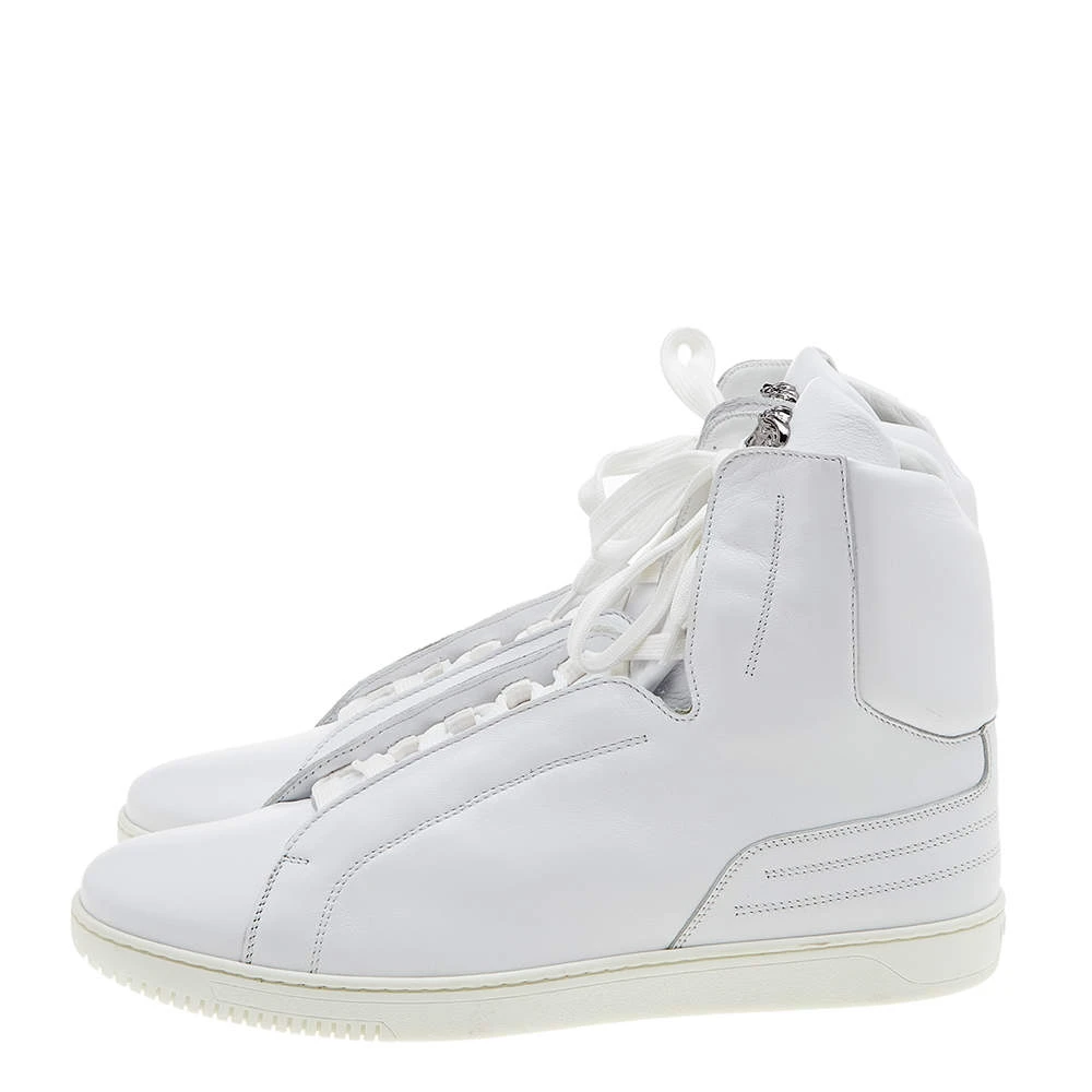 Versace White Leather Medusa High Top Sneakers Size 43 For Men 4 Versace White Leather Medusa High Top Sneakers Size 43 For Men - Image 4