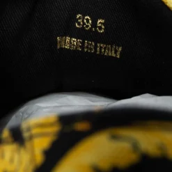 Versace Yellow/Black Barocco Print Canvas Low Top Sneakers Size 39.5 For Men -Versace Official Website luxury men versace new shoes p614962 008