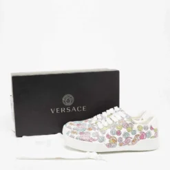 Versace Limited Edition Multicolor Ilus Medusa Amplified Print Leather Lace Up Sneakers Size 41 For Men -Versace Official Website luxury men versace new shoes p661761 001