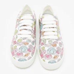 Versace Limited Edition Multicolor Ilus Medusa Amplified Print Leather Lace Up Sneakers Size 41 For Men -Versace Official Website luxury men versace new shoes p661761 004