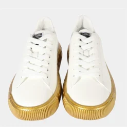 Versace White/Gold Greca Sneaker EU 40 For Men -Versace Official Website luxury men versace new shoes p672848 004