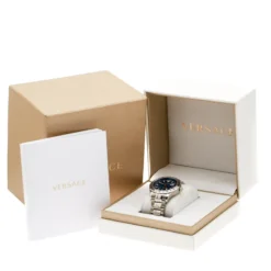 Versace Blue Stainless Steel Hellenyium GMT V11 Men's Wristwatch 42 Mm For Men -Versace Official Website luxury men versace new watches p176127 008