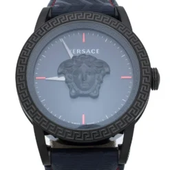 Versace Blue Black Ion Plated Stainless Steel Palazzo Empire VERD00118 Men's Wristwatch 43 Mm For Men -Versace Official Website luxury men versace new watches p314458 001