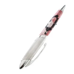 Versace Pink Embossed Silver Tone Rollerball Pen For Men